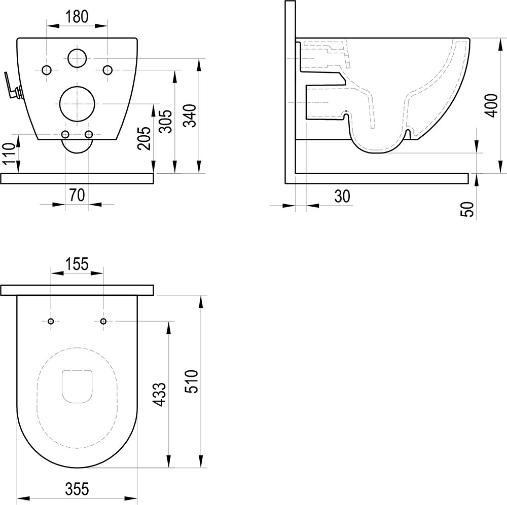 WC bidet Uni Chrome RimOff